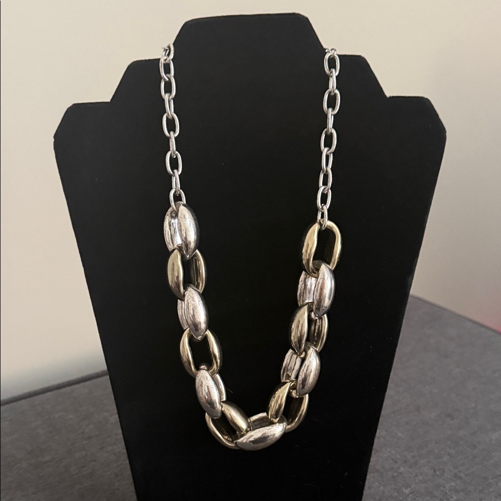 Two-Tone Chunky Link Necklace - Women Jewelry